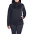 SIGNATURE Women's Stand Collar Fleece Jacket, Size M, 96% Polyester, Black.