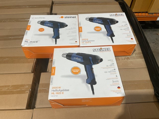 3 x Steinel HL 1920E 2000W Heat Guns