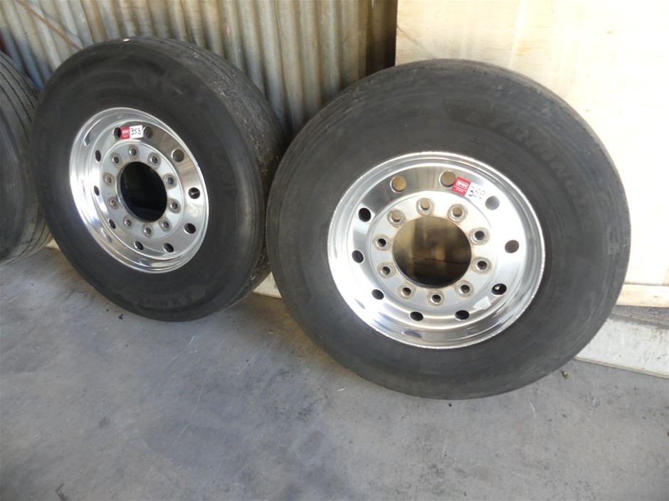 2 x Off-Set Truck Steer Rims And Tyres Auction (0358-5056813) | Grays ...