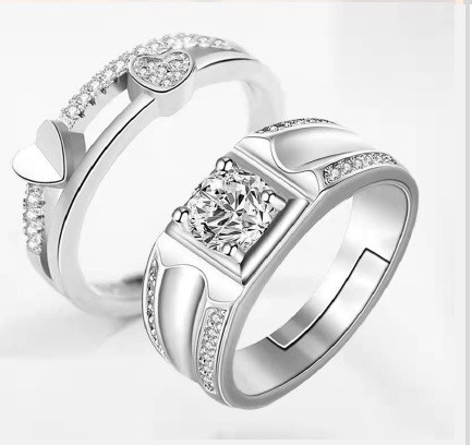 Elegant 18k White Gold Plated 1.00carat Round Simulated Diamond Double