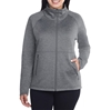 SIGNATURE Women's Stand Collar Fleece Jacket, Size S, 96% Polyester, Grey.