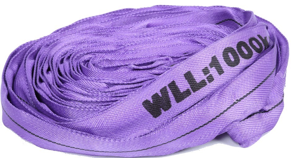 2 x Round Lifting Sling, WLL 1,000kg x 6M (With Test Cert).