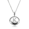 Personalized Letter 'K' Platinum with CZ Jewelry Beads Pendant Necklace