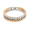 18K Yellow and White Gold Plated 9 MM 20cm Chain Bracelet
