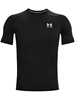 UNDER ARMOUR Men's HeatGear Comp SS Tee, Size XL, 100% Polyester, Black/Whi