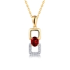 Genuine 9ct  Yellow gold Natural  Diamond & Natural Ruby    Necklace