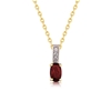Genuine 9ct  Yellow gold Natural  Diamond & Natural Ruby    Necklace