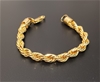 Italian 18kt Triple Yellow Gold Plated  Rope Bracelet