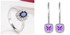 Set 925 Sterling Silver Ring and Earring with Simulated Diamonds