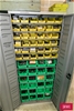 Large Quantity of Assorted fasteners with Parts Cabinet
