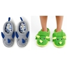 2 x DEARFOAMS Kids' Washable Slippers, Size US 11-12, LightHeatherGrey & Re