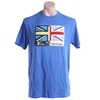 2 x BEN SHERMAN Men's Spliced Flag Tee, Size L, Cotton, Light Blue.  Buyers
