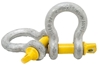 4 x Bow Shackles, WLL 3.2T, Screw Pin Type, Grade S. Yellow Pin.