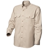 5 x WS WORKWEAR Mens Shirt Open Front Cotton Long Sleeve, Size 4XL, Natural