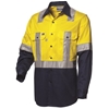 5 x WS WORKWEAR Mens Koolflow Hi-Vis Button-Up Shirt, Size 4XL, Yellow/Navy