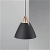 NORDLUX Black Metal Ceiling Light with Genuine Leather Strap 36cm Requires