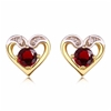 Genuine 9ct  Yellow gold Luxury  Diamond & Natural Ruby   Studs Earrings