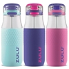 3 x ZULU Tritan Water Bottles, 532ml, Blue/Purple/Pink. N.B: 1 x bottle has