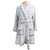 DKNY Women's Short Letter Plush Wrap Robe, Size S, 100% Polyester, Blue/Whi