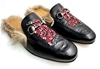 GUCCI Snake Princetown Fur Horsebit Loafers/Slippers, size men`s UK8