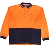 5 x WORKSENSE Poly/Cotton Polo Shirts, Size 3XL, Long Sleeve, Orange/Navy.