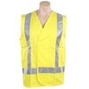 11 x WORKSENSE Open Front Reflective X Back Vest, Size 3XL, Yellow.