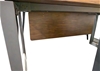 Wood Laminate Office Desk With Grey Legs & Privacy Screen, 160 x 80 x 73cm.