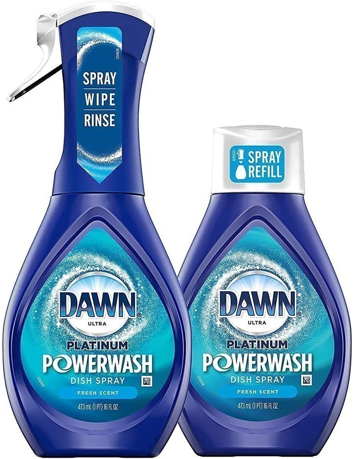 DAWN Platinum Powerwash Dish Spray 473ml & 2 x Spray Refills, 473ml Each.