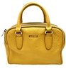 Furla Yellow Pebble Leather Handbag