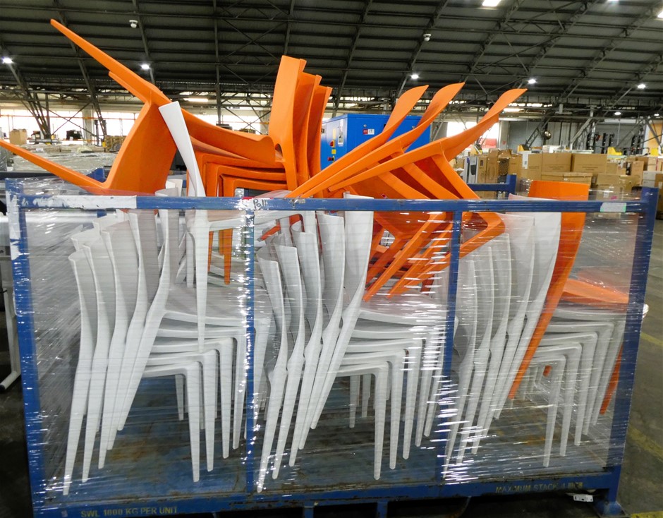 Bulk Lot Assorted of Specta Chair, Orange and White (Approx: 37 each ...