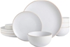 GIBSON Home Rockaway Round Stoneware Dinnerware Set, Service for 4 (12pcs),