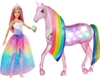 BARBIE Dreamtopia Unicorn & Doll Set, Magical Lights with Rainbow Mane, Lig