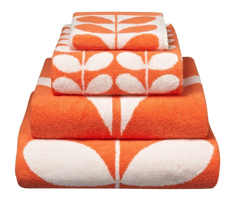 Buy Orla Kiely Cotton Stem Jacquard Face Washer Clementine/White Grays Australia