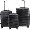TOSCA Huston 3pc Hardside Luggage Suitcase Set, Black, Large: 120L, Medium: