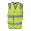 10 x WORKSENSE Day/Night Safety Vests, Size XL, 3M Reflective Tape, Yellow.