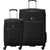 DELSEY Softside 2 Piece Luggage Set, Black, Small: 36 x 58.5 x 24cm,Large:
