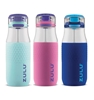 3 x ZULU Tritan Water Bottles, 532ml, Blue/Pink/Navy.