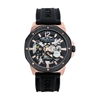 KENNETH COLE Modern Casual Automatic Watch, Black Skeleton Dial and Silicon