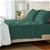 AMAZON BASICS Cotton Jersey 4-Piece Bed Sheet Set, Queen, Dark Green, Solid