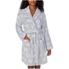2 x DKNY Women's Hooded Wrap Robe, Size S, 100% Polyester, Grey/White.