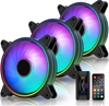 EZDIY-FAB Moonlight RGB Case Fan 120mm with Fan Hub X and Remote, RGB Compu