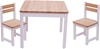 TIKKTOKK Little Boss Square 3 Piece Timber Table & Chair Set, White/Natural
