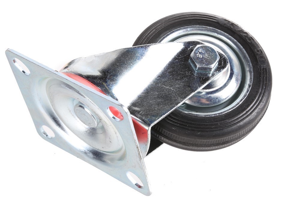 8 x Swivel Castor Wheels 7cm Rubber Wheels with Base Plate 8x7cm.
