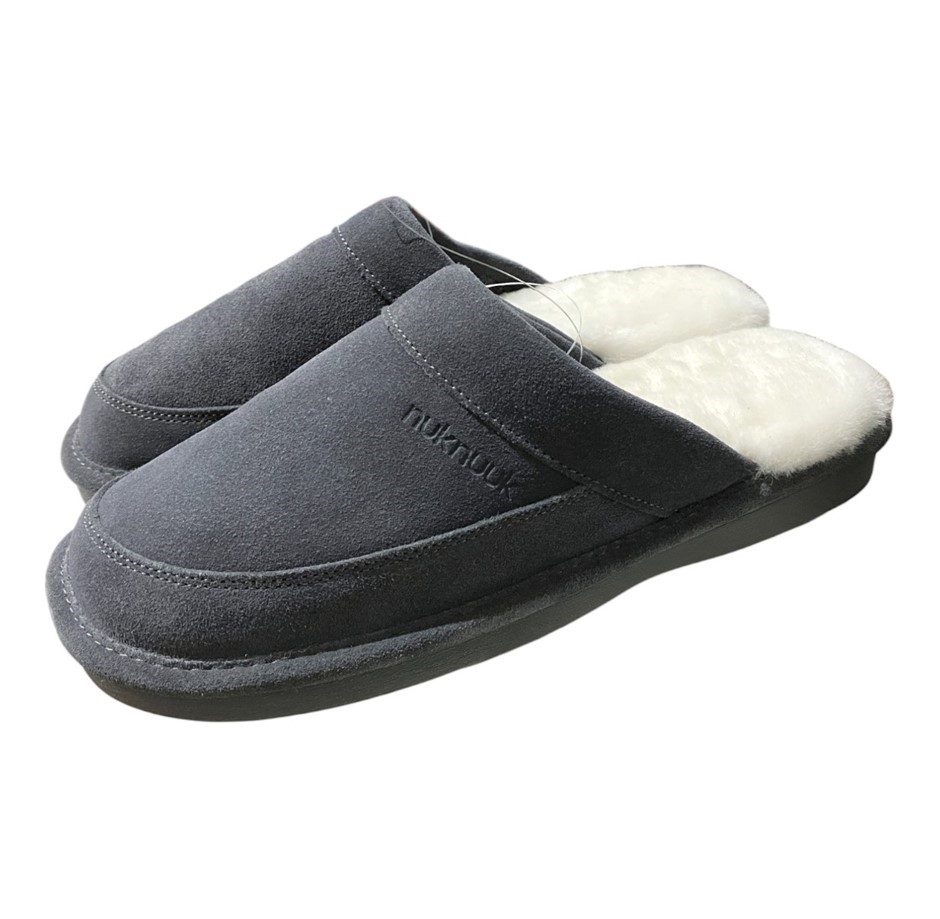 NUKNUUK Men's Slippers, Size 8, Grey. Buyers Note - Discount Freight Rates