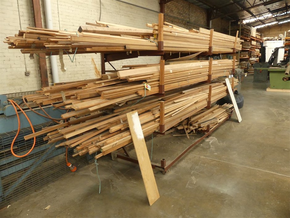 Assorted Timber Moulding With Mobile Rack Auction (0063-5057142 ...