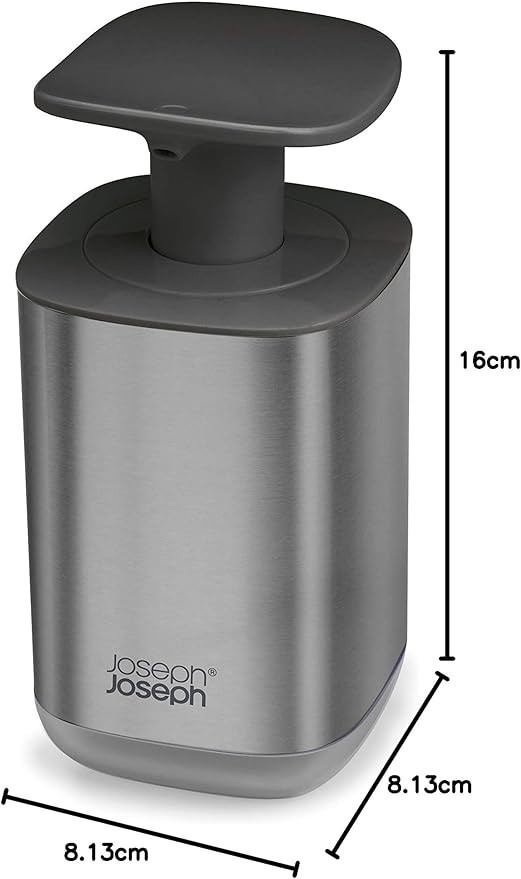 JOSEPH JOSEPH Presto Steel Hygienic Soap Dispenser, Grey.