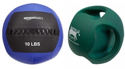 2 x Assorted Training Exercise Medicine Balls Including AMAZON BASICS Blue