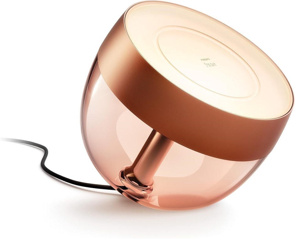 PHILIPS Hue Iris 2.0 White and Colour Ambiance Smart Table Light in Copper.