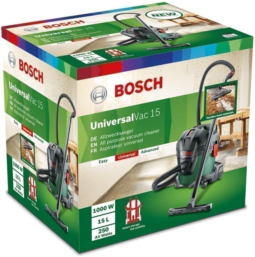 BOSCH Wet and Dry Vacuum Cleaner with Blowing Function. 1000 Watt, 15 Litre