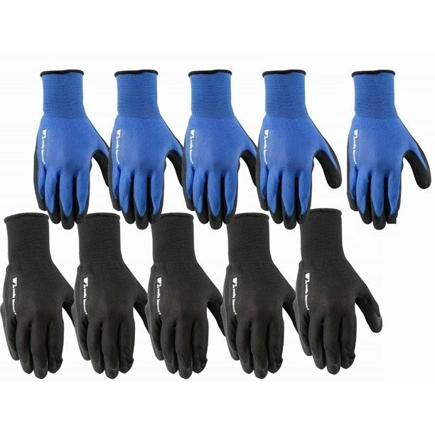 26 x WELLS LAMONT Antimicrobial Foam Latex Work Gloves, Size M & L, Blue/Bl